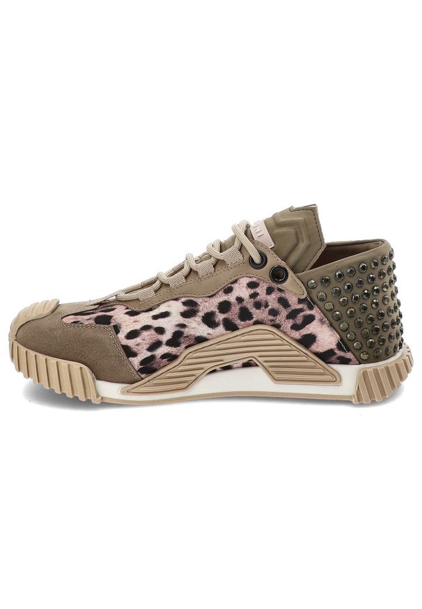 Beżowe Sneakersy Tuffoni Stylowe Obuwie Damskie. Kolor: beżowy. Wzór: nadruk, motyw zwierzęcy. Styl: elegancki
