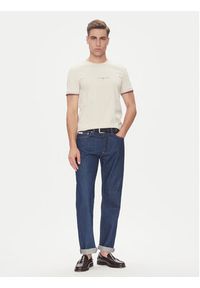 TOMMY HILFIGER - Tommy Hilfiger T-Shirt Logo MW0MW32584 Beżowy Regular Fit. Kolor: beżowy. Materiał: bawełna