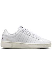 Buty do chodzenia męskie K-Swiss Slammclassic Cc. Zapięcie: sznurówki. Kolor: biały. Materiał: skóra. Szerokość cholewki: normalna. Sport: turystyka piesza