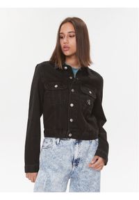 Calvin Klein Jeans Kurtka jeansowa 90's J20J221820 Czarny Regular Fit. Kolor: czarny. Materiał: bawełna