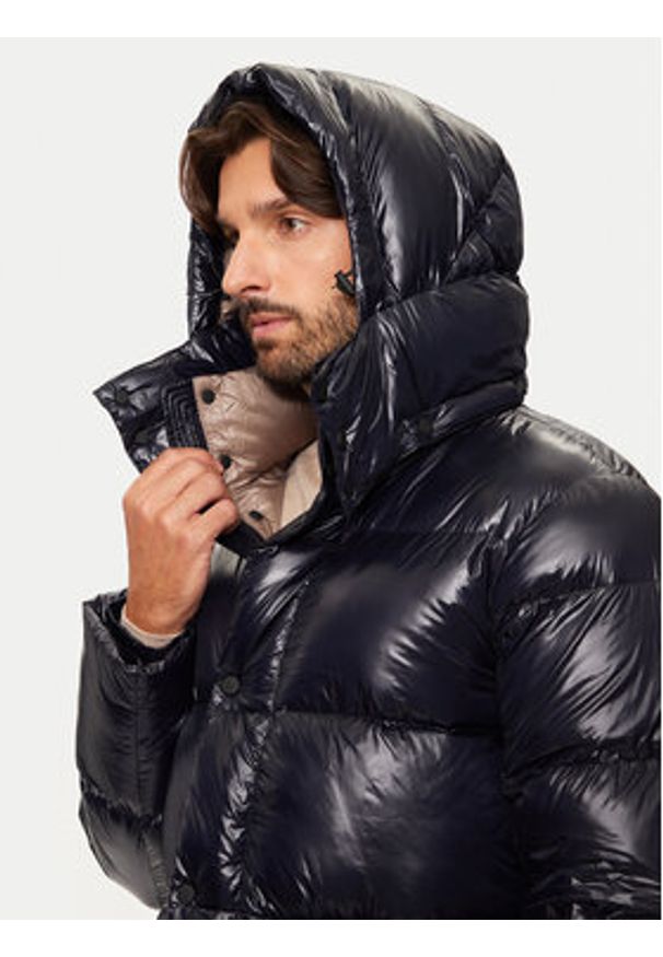 Hetrego - Hetregó Kurtka puchowa Justin 8N562 Granatowy Regular Fit. Kolor: niebieski. Materiał: syntetyk