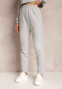 Renee - Jasnoszare Spodnie Aerethe. Okazja: na co dzień. Kolor: szary. Materiał: dzianina, dresówka. Długość: długie. Styl: casual #4