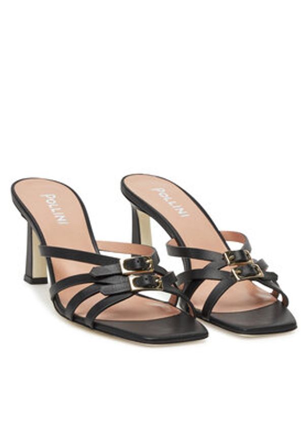 Pollini Klapki SA28217C0MTC0000 Czarny. Kolor: czarny. Materiał: skóra