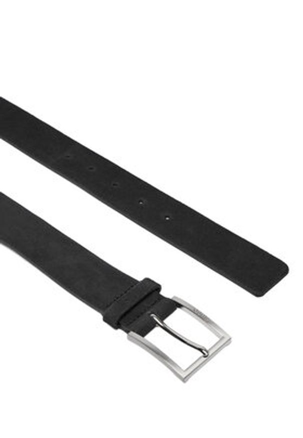 Hugo - HUGO Pasek Męski 50497455 Czarny. Kolor: czarny. Materiał: zamsz, skóra