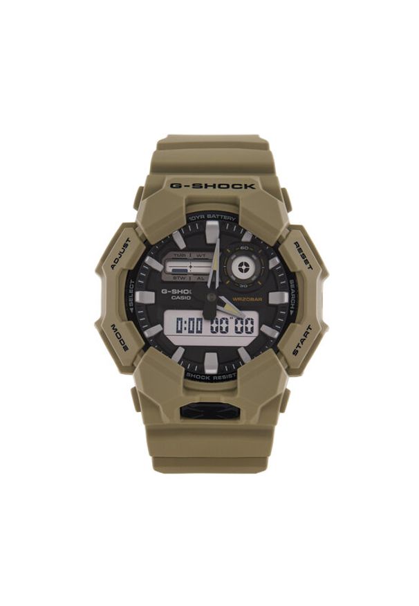 G-Shock Zegarek GA-010-5AER Beżowy. Kolor: beżowy. Materiał: syntetyk