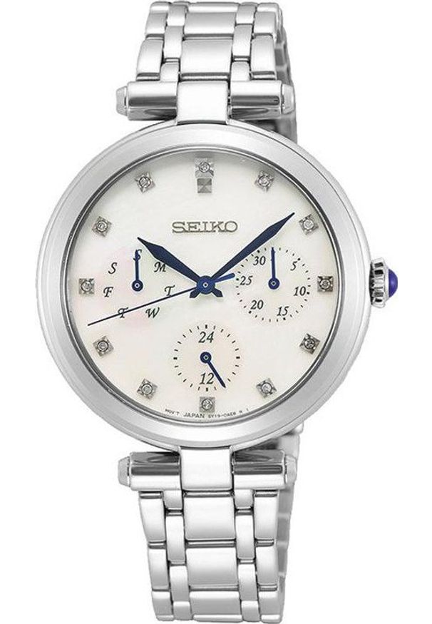 Zegarek Seiko Zegarek damski Seiko SKY663P1 srebrny. Kolor: srebrny