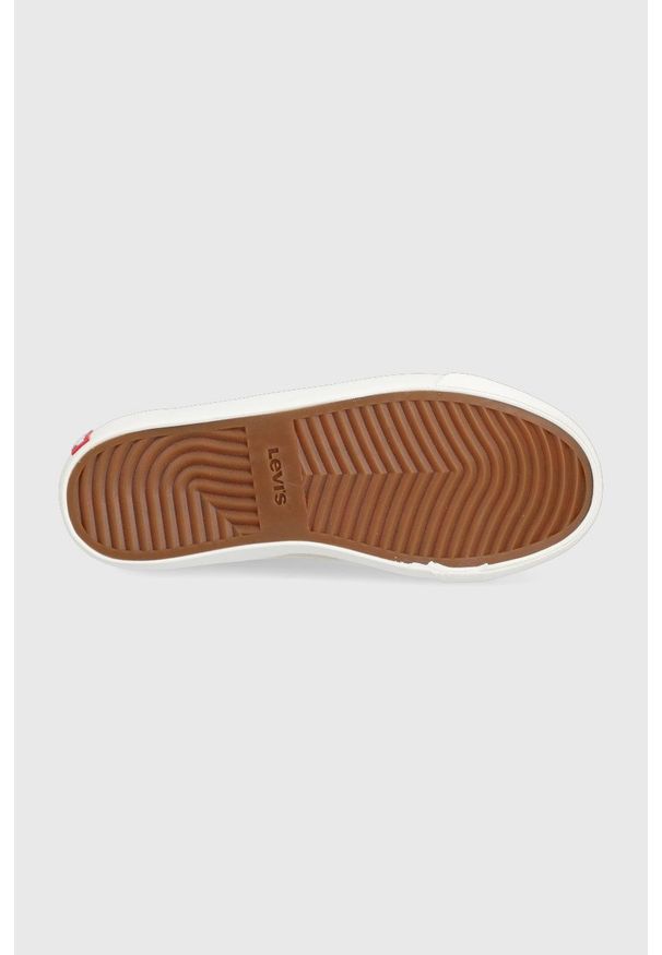 Levi's® - Levi's tenisówki Ls1 Low S damskie kolor beżowy. Okazja: na spotkanie biznesowe. Nosek buta: okrągły. Zapięcie: sznurówki. Kolor: beżowy. Materiał: guma. Styl: biznesowy