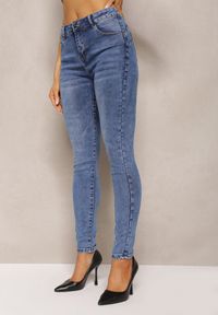 Renee - Niebieskie Elastyczne Jeansy Skinny z Efektem Push Up Aelona. Kolor: niebieski #1