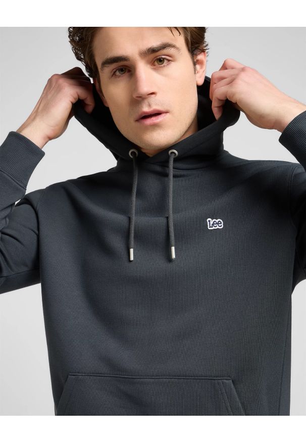 Lee - MESKA BLUZA LEE PLAIN HOODIE WASHED BLACK 112371838