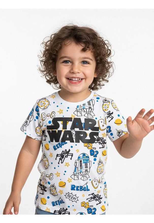 Sinsay - Koszulka Star Wars - biały. Kolor: biały. Materiał: bawełna. Wzór: motyw z bajki