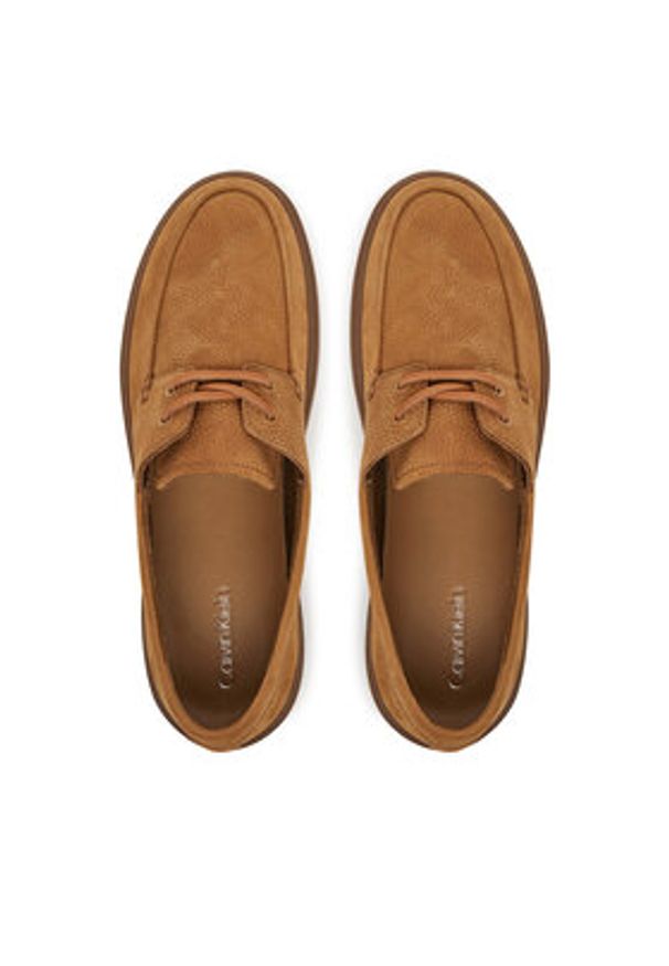 Calvin Klein Półbuty Hybrid Lace Up Boat Nu HM0HM01892 Brązowy. Kolor: brązowy. Materiał: zamsz, skóra