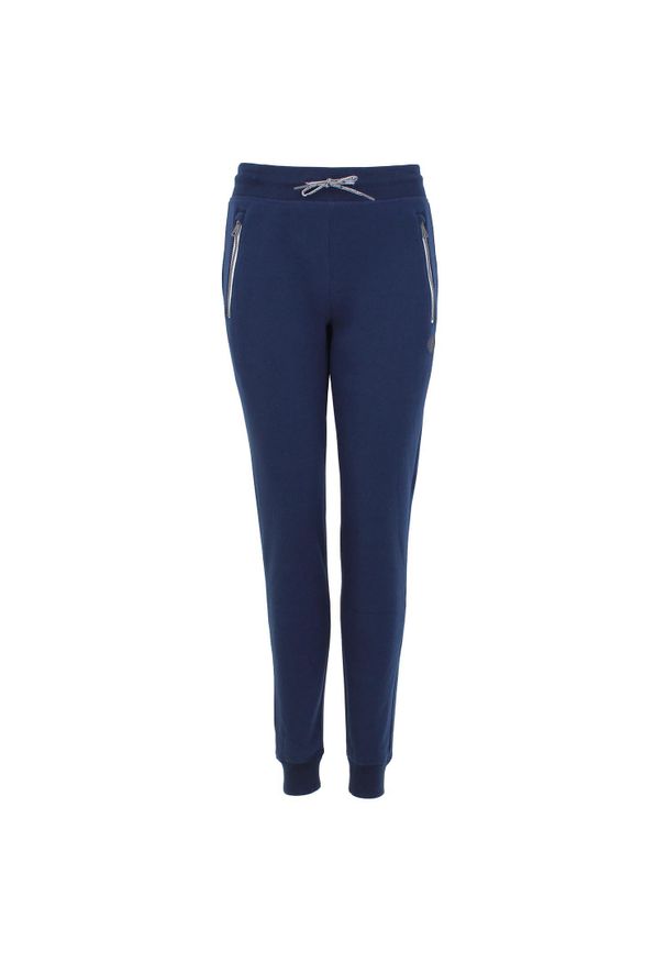 PEAK MOUNTAIN - Damskie spodnie dresowe Peak Mountain Anoe. Kolor: wielokolorowy, niebieski, szary. Materiał: dresówka. Sezon: zima. Sport: bieganie, narciarstwo