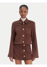 BARDOT - Bardot Koszula Lorenzo 59668TB1 Brązowy Boxy Fit. Kolor: brązowy. Materiał: skóra #1