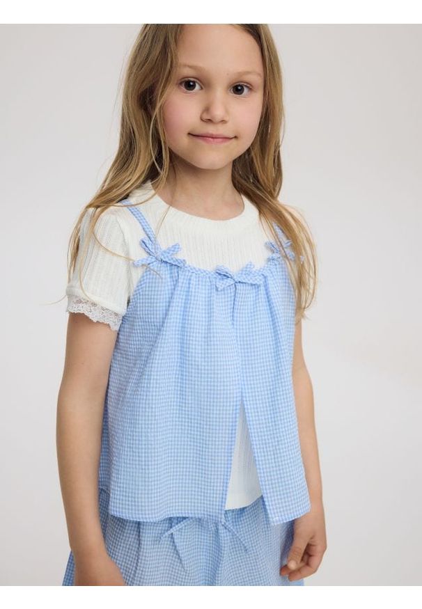 Reserved - Dwuwarstwowa bluzka - wielobarwny. Materiał: bawełna, dzianina