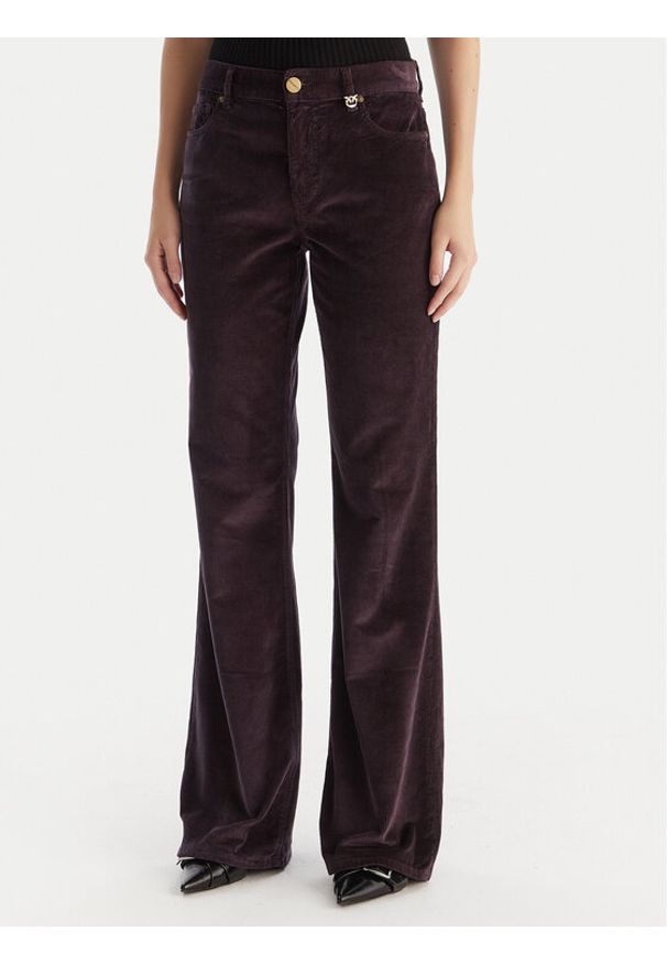 Pinko - PINKO Spodnie materiałowe Old Velvet 105662 A2WS Fioletowy Regular Fit. Kolor: fioletowy. Materiał: bawełna