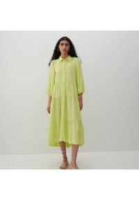 Reserved - Sukienka z wiskozą - Zielony. Kolor: zielony. Materiał: wiskoza #1
