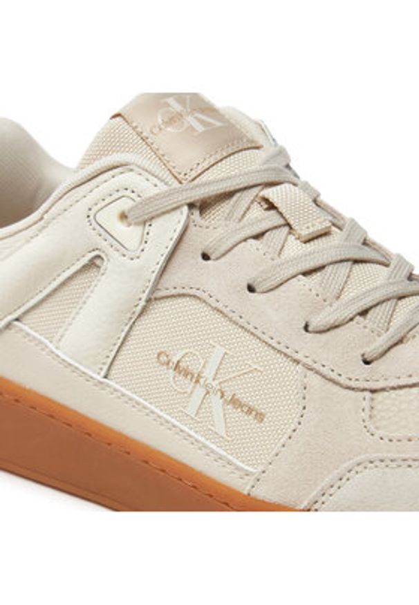 Calvin Klein Jeans Sneakersy Basket Cup Low Laceup Lth Ml Mtr YM0YM00994 Écru. Materiał: materiał