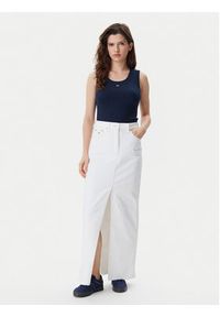 Tommy Jeans Spódnica jeansowa Claire DW0DW20125 Écru Regular Fit. Materiał: bawełna