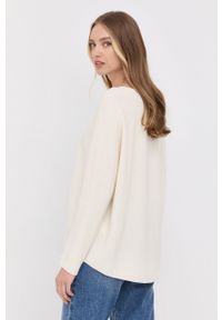BOSS sweter z domieszką kaszmiru 50469916 damski kolor beżowy lekki. Kolor: beżowy. Materiał: kaszmir. Długość rękawa: długi rękaw. Długość: długie #2