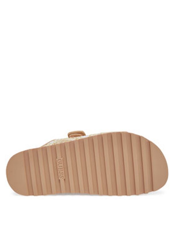 Guess Klapki FLJFZZ FAB19 Beżowy. Kolor: beżowy. Materiał: materiał
