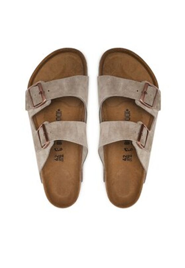 Birkenstock Klapki Arizona Bs 0051461 Szary. Kolor: szary. Materiał: zamsz, skóra