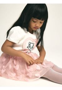 Reserved - Tiulowa spódnica z aplikacją - brudny róż. Kolor: różowy. Materiał: tiul. Wzór: aplikacja #1