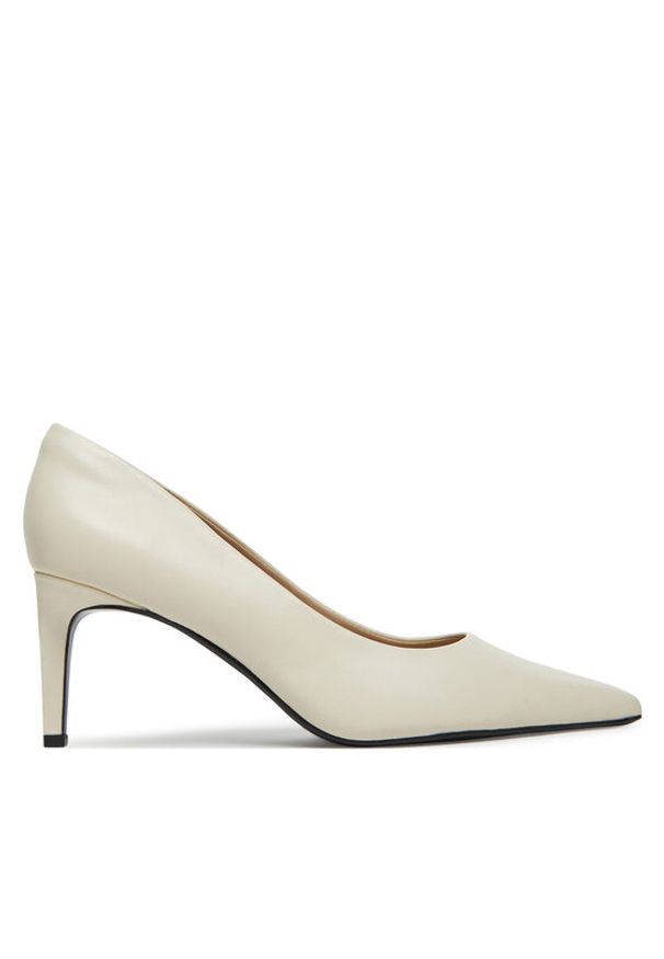 Calvin Klein Szpilki Pump 70 Pointy Hw Bar Lth HW0HW02561 Écru. Materiał: skóra. Obcas: na szpilce