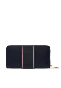 TOMMY HILFIGER - Tommy Hilfiger Duży Portfel Damski Poppy Lrg Za Corp AW0AW17271 Granatowy. Kolor: niebieski. Materiał: skóra