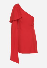 Born2be - Czerwona Asymetryczna Sukienka z Kokardą na Ramieniu Morrise. Typ kołnierza: kokarda. Kolor: czerwony. Typ sukienki: asymetryczne. Styl: elegancki #5