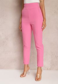 Renee - Różowe Materiałowe Spodnie Regular Pivolia. Kolor: różowy. Materiał: materiał #4