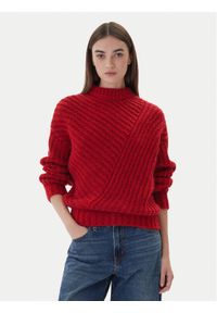 Mustang Sweter Erin 1017072 Czerwony Relaxed Fit. Kolor: czerwony. Materiał: syntetyk