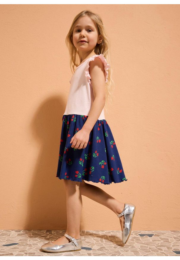 bonprix - Sukienka z dżerseju z czystej bawełny organicznej. Kolor: różowy. Materiał: jersey, bawełna. Długość rękawa: krótki rękaw. Sezon: lato