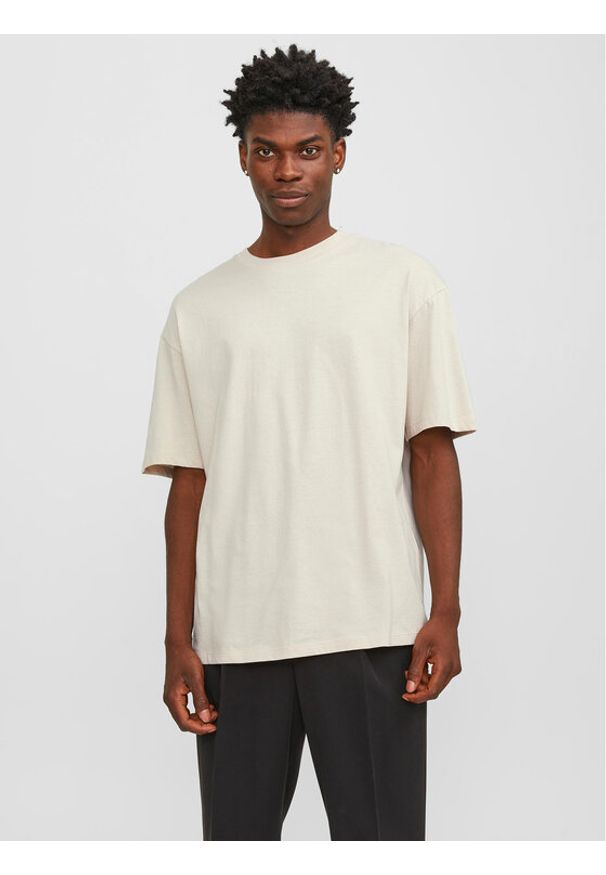 Jack & Jones T-Shirt Bradley 12249319 Beżowy Regular Fit. Kolor: beżowy. Materiał: bawełna
