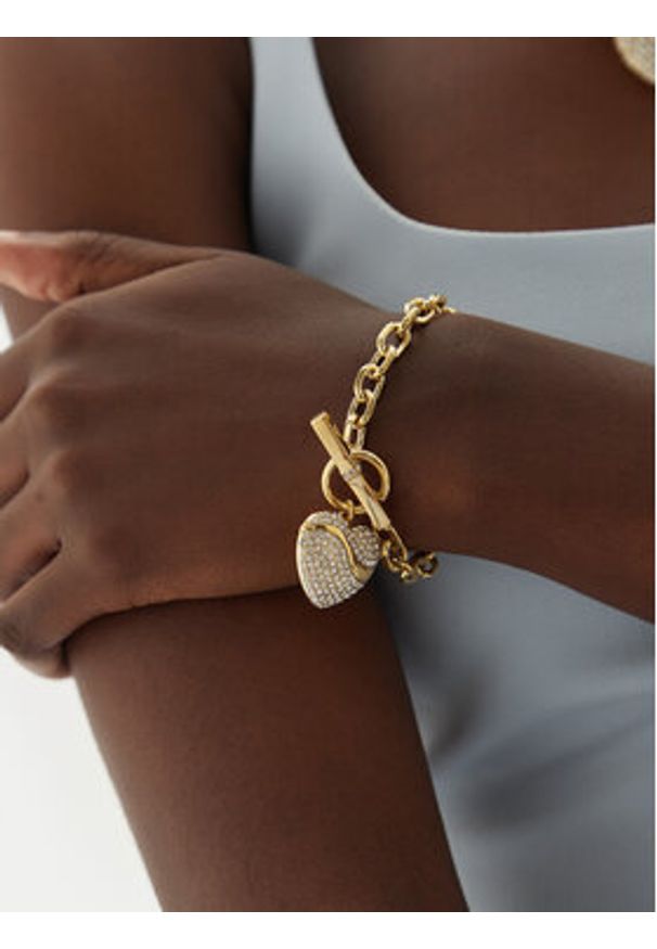 Guess Bransoletka JUBB0449 6JW Złoty. Materiał: metalowe. Kolor: złoty