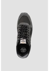 Aeronautica Militare - AERONAUTICA MILITARE Czarno-szare sneakersy męskie ze skórą zamszową, Rozmiar 44. Okazja: na co dzień. Kolor: czarny. Materiał: zamsz, skóra #4