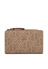 TOMMY HILFIGER - Tommy Hilfiger Duży Portfel Damski Th Monoplay Leather Med 7 Wallet AW0AW17417 Brązowy. Kolor: brązowy. Materiał: skóra #1