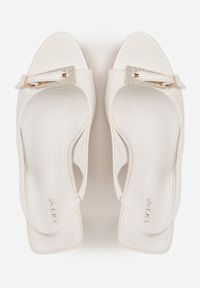 Born2be - Białe Sandały VICES na Szpilce z Klamerką z Cyrkoniami na Nosku Peep Toe Ismene. Okazja: na co dzień. Nosek buta: otwarty. Zapięcie: klamry. Kolor: biały. Materiał: jeans. Obcas: na szpilce. Styl: casual, elegancki #7