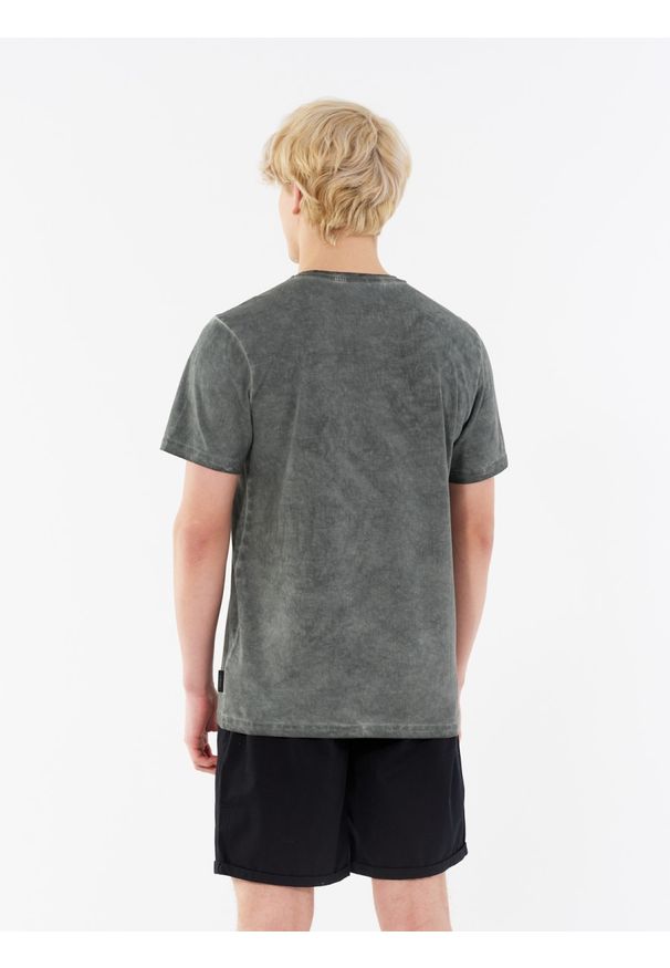 outhorn - T-shirt z nadrukiem męski. Materiał: bawełna, jersey, materiał. Wzór: nadruk