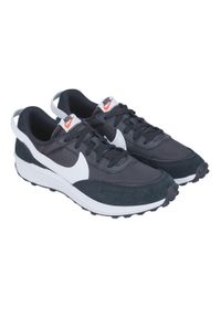 Nike - Męskie Skórzane Buty Treningowe Waffle. Kolor: czarny, biały, wielokolorowy. Materiał: skóra. Sezon: zima