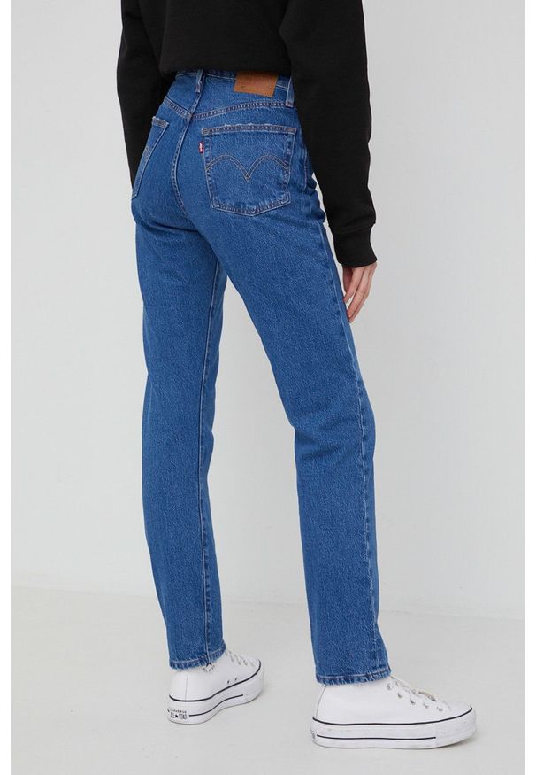 Levi's® - Levi's Jeansy 501 damskie high waist. Okazja: na spotkanie biznesowe. Stan: podwyższony. Kolor: niebieski. Styl: biznesowy