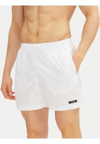 Calvin Klein Swimwear Szorty kąpielowe KM0KM01111 Biały Regular Fit. Kolor: biały. Materiał: syntetyk