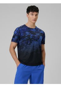 4f - 4F Koszulka treningowa regular szybkoschnąca męska - niebieska M. Kolor: niebieski. Materiał: skóra. Sport: fitness #1