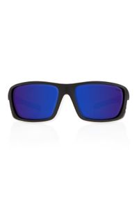 OPC - Okulary przeciwsłoneczne SPORT EVEREST Matt Black Blue/ BlueREVO + ETUI. Kolor: czarny, wielokolorowy, niebieski