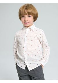 Sinsay - Bawełniana koszula ze świątecznym wzorem - biały. Kolor: biały. Materiał: bawełna. Styl: wizytowy