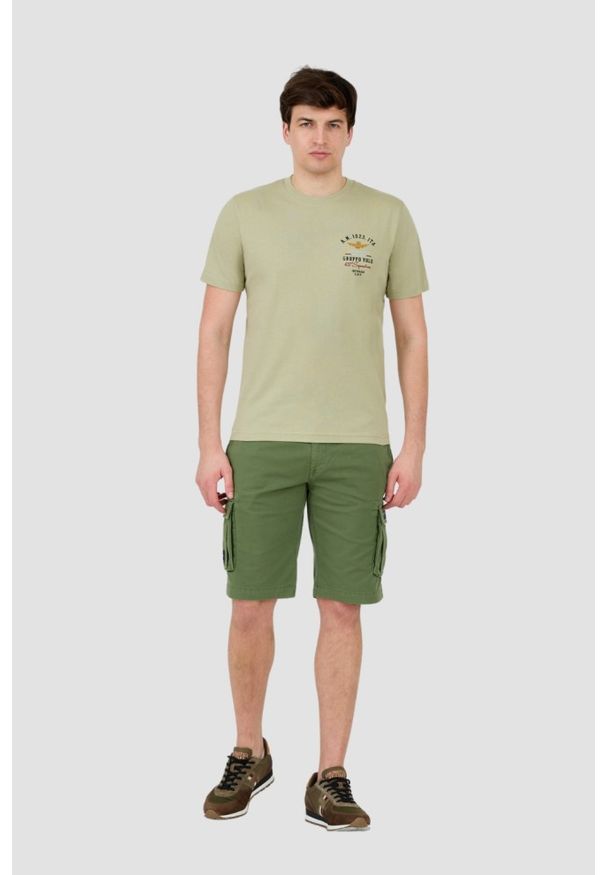 Aeronautica Militare - AERONAUTICA MILITARE Zielony t-shirt Short Sleeve. Kolor: zielony