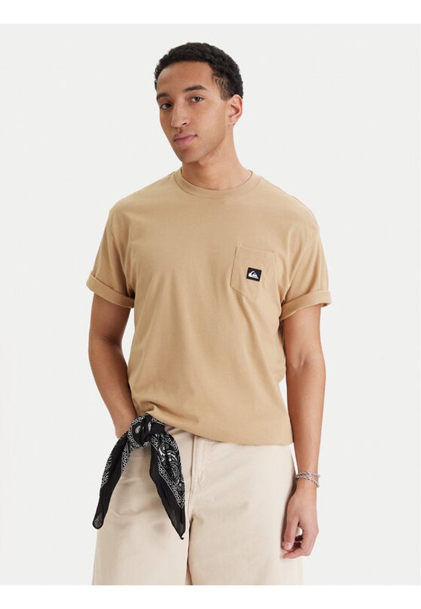 Quiksilver T-Shirt Salt Water EQYZT08205 Beżowy Comfort Fit. Kolor: beżowy. Materiał: bawełna
