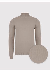 Pako Lorente - PAKO LORENTE – Beżowy półgolf męski. Kolor: beżowy, brązowy. Materiał: poliamid, wiskoza. Wzór: gładki, ze splotem #2