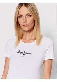 Pepe Jeans T-Shirt New Virgina PL505202 Biały Slim Fit. Kolor: biały. Materiał: bawełna #3