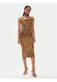 Just Cavalli Sukienka koktajlowa 76PAO924 Brązowy Slim Fit. Kolor: brązowy. Materiał: syntetyk. Styl: wizytowy #1