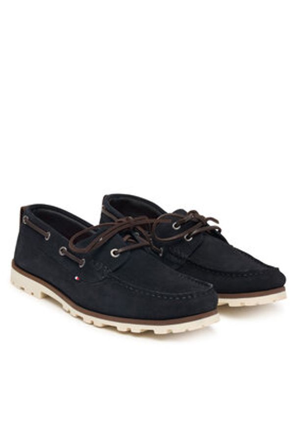 TOMMY HILFIGER - Tommy Hilfiger Mokasyny Light Sde FM0FM05747 Granatowy. Kolor: niebieski. Materiał: skóra, zamsz